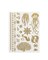 Wrapables Celebrity Inspired Temporary Tattoos in Metallic Gold Silver and Black (6 Sheets), Large, Marine Animals